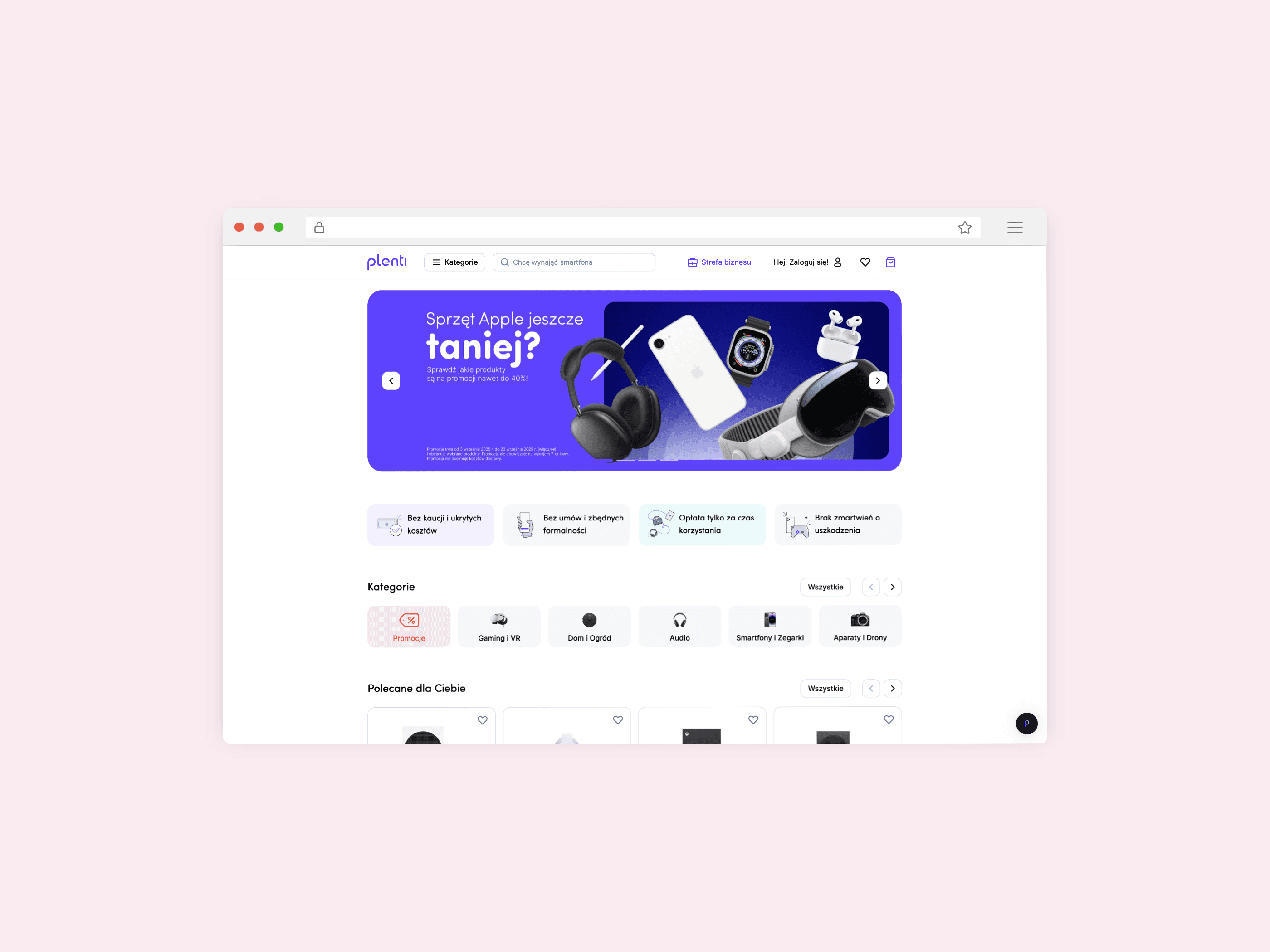Plenti Strona Plenti - lidera najmu elektroniki użytkowej w Polsce